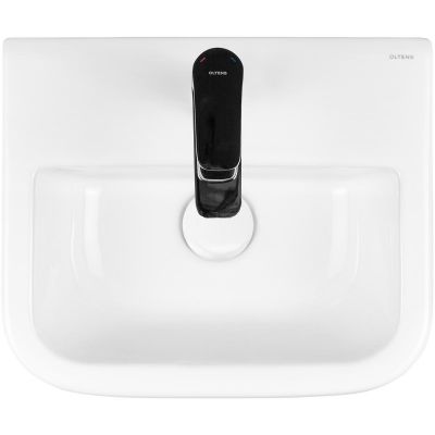 Oltens Vernal umywalka 40x32,5 cm półokrągła ścienna biała 41003000