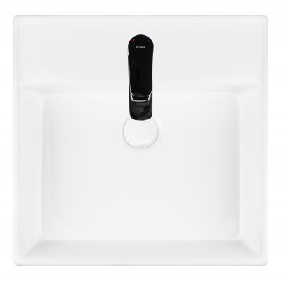 Oltens Hyls umywalka 47x47 cm kwadratowa nablatowa biała 41809000