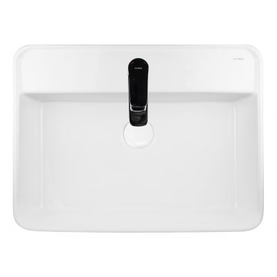 Oltens Duve umywalka 58x45 cm nablatowa prostokątna z powłoką SmartClean biała 41812000