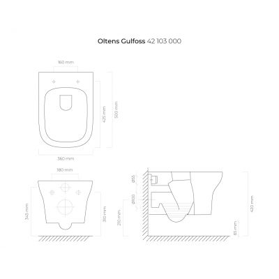 Zestaw Geberit Duofix stelaż podtynkowy i miska WC wisząca PureRim SmartClean z deską wolnoopadającą Oltens Gulfoss (111320005, 111815001, 49301000, 42503000, 45105000)