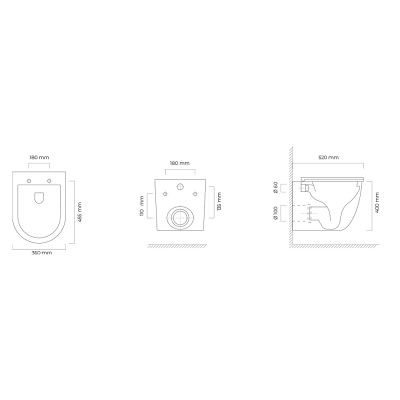 Oltens Hamnes OneForm Stille PureRim miska WC wisząca z powłoką SmartClean biały połysk 42552000