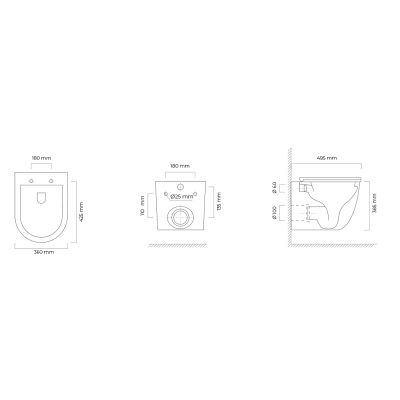 Oltens Hamnes OneForm Kort Stille PureRim miska WC wisząca biały połysk 42053000