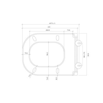 Zestaw Oltens Hadsel Stille miska WC wisząca PureRim  z deską wolnoopadającą Slim  biała 42045000