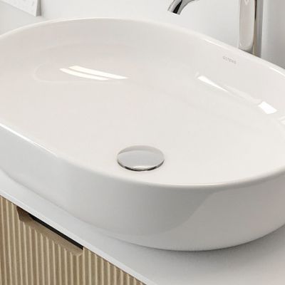 Oltens Halsa korek do umywalki klik klak okrągły z przelewem G1 1/4 chrom 05101100