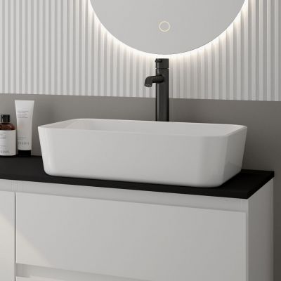 Oltens Hadsel umywalka 50x40 cm nablatowa z powłoką SmartClean biała 40808000