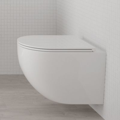 Oltens Hamnes Kort Ovan Slim deska sedesowa twarda wolnoopadająca biała 45111000