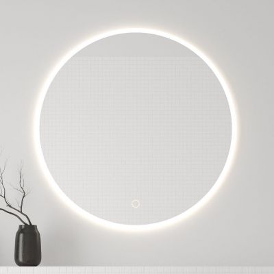 Oltens Nordlis lustro 60x60 cm okrągłe z oświetleniem z przodu z matą grzewczą 64100000