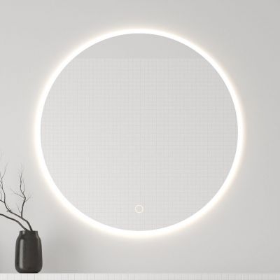 Oltens Nordlis lustro 100x100 cm okrągłe z oświetleniem z przodu z matą grzewczą 64102000