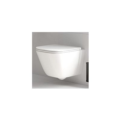Zestaw Oltens Hadsel Stille miska WC wisząca PureRim  z deską wolnoopadającą Slim  biała 42045000