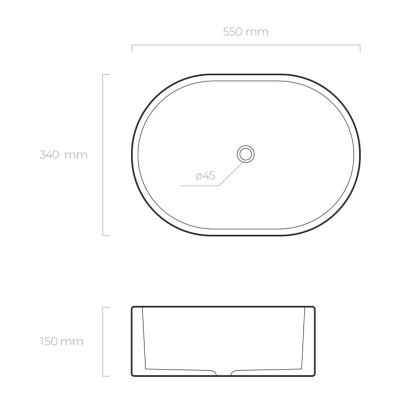 Oltens Lom umywalka 55x34 cm nablatowa owalna z powłoką SmartClean biała 40811000