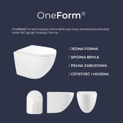 Oltens Hamnes OneForm Stille PureRim miska WC wisząca z powłoką SmartClean biały połysk 42552000