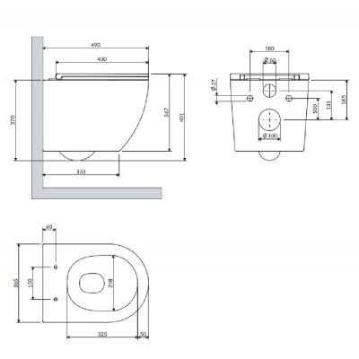 Omnires Ottawa miska WC z deską wolnoopadającą wisząca bez kołnierza ze spłukiwaniem wirowym biały mat OTTAWASPMWBM