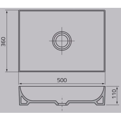 Oristo Floppy umywalka 50x36 cm nablatowa prostokątna biała UBL-FL-50-91