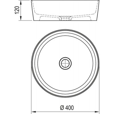 Ravak Uni umywalka 40 cm nablatowa okrągła biała XJX01140001