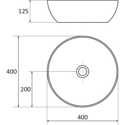 Ravak Uni Slim umywalka 40 cm nablatowa okrągła biała XJX01140003