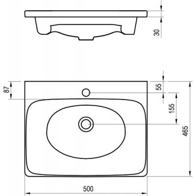 Ravak Balance umywalka 50x46,5 cm meblowa prostokątna biała XJX01250000