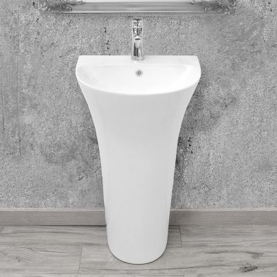Rea Rita Slim umywalka 48x42 cm półokrągła wolnostojąca biała REA-U9901