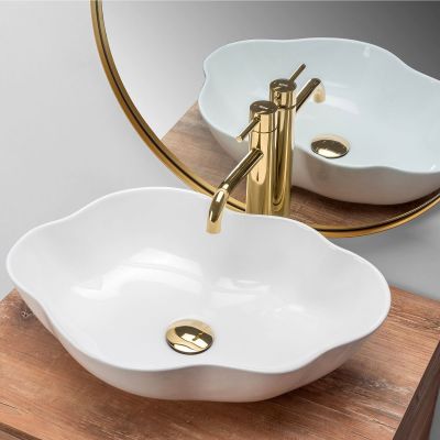 Rea Pearl umywalka 51x37 cm nablatowa biała REA-U0265