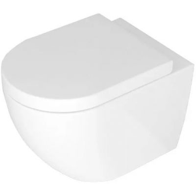 Rea Carlo Mini Rimless miska WC wisząca z deską wolnoopadającą ABS/ZM biały REA-C1000