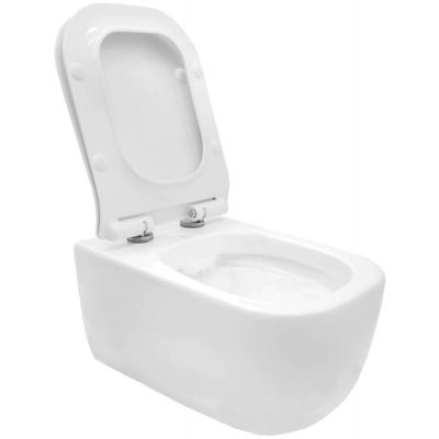 Rea Mateo Rimless miska WC wisząca z deską wolnoopadającą Duroplast ZM biała REA-C1258