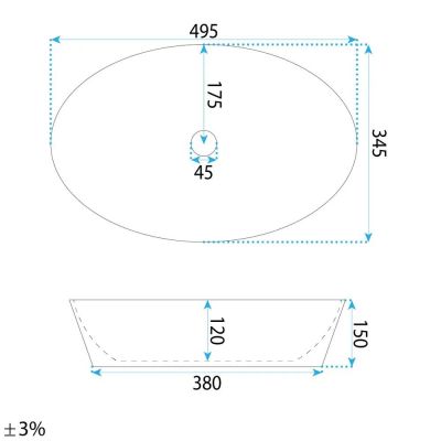 Rea Astoria umywalka 49,5x34,4 cm owalna nablatowa biała REA-U0641