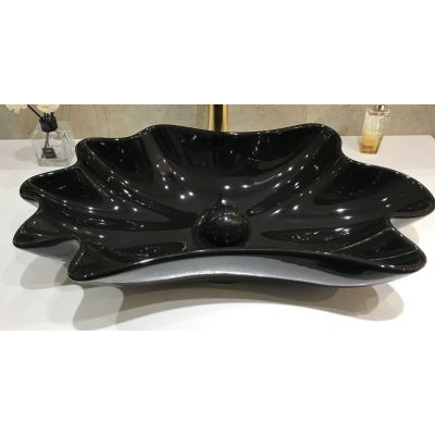 Rea Infinity umywalka 62x33 cm nablatowa czarny połysk REA-U3401