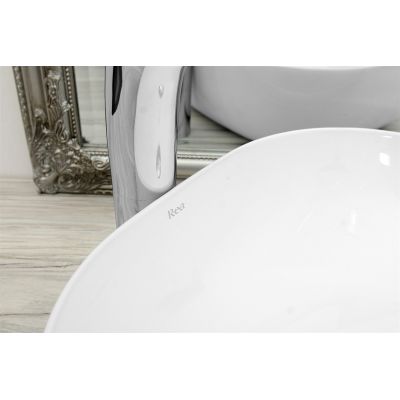 Rea Gracja Slim umywalka 42,3 cm kwadratowa nablatowa biała REA-U6301