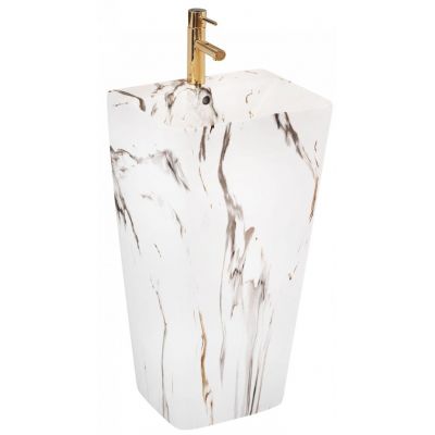 Rea Aris umywalka 44x37,5 cm prostokątna wolnostojąca szary/kamień REA-U6906