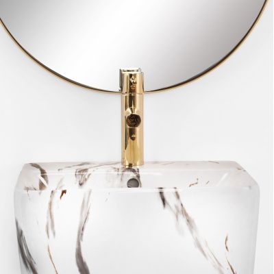 Rea Aris umywalka 44x37,5 cm prostokątna wolnostojąca szary/kamień REA-U6906