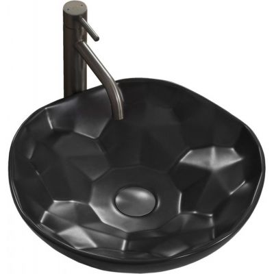 Rea Paris umywalka 41 cm nablatowa okrągła czarny mat REA-U8501