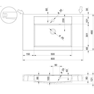 Riho Bologna umywalka 80x48 cm biała F7BO1080481113