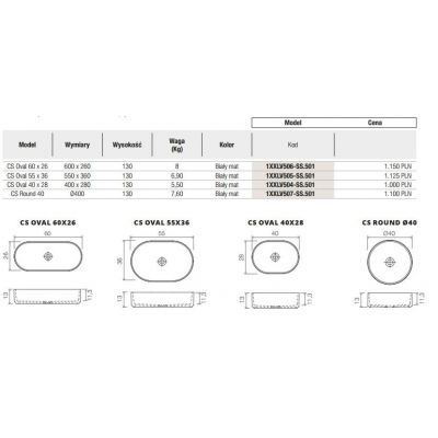 SanSwiss Colour Vibes umywalka 60x26 cm owalna nablatowa biała 1XXLV506.SS.501