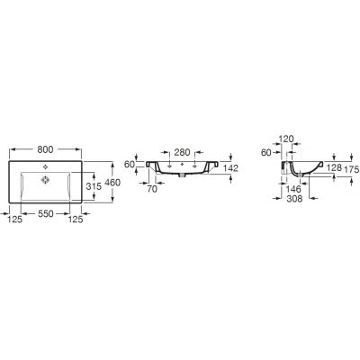 Roca Gap umywalka 80x46 cm prostokątna biała A3270M0004