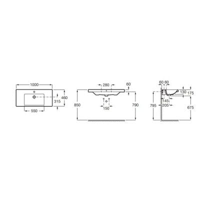 Roca Gap umywalka 100x46 cm prostokątna meblowa biała A3270MA004 