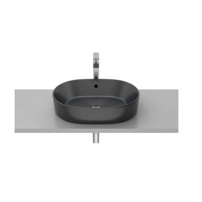 Roca Round umywalka 55x39 cm owalna nablatowa czarny mat A3270Y1080
