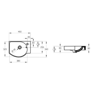 Roca Hebe umywalka 45,5x34 cm meblowa biała A3272A5000