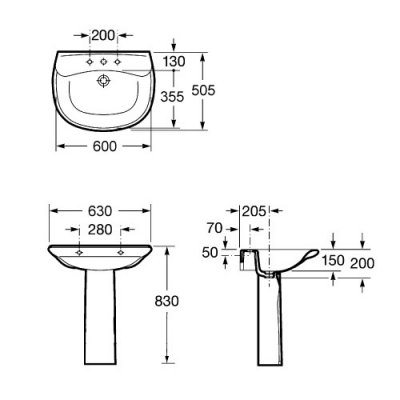 Umywalka 63cm Roca Giralda A327462000