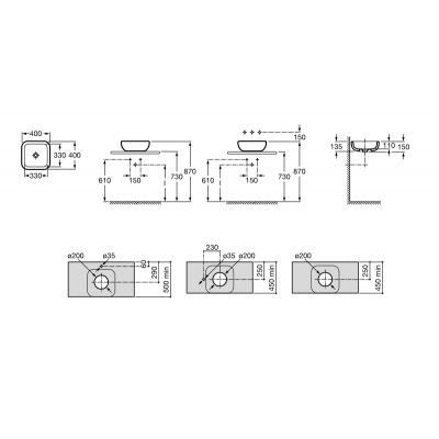 Roca Urban umywalka 40x40 cm nablatowa z grafiką Barcelona A32765S00U