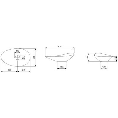 Roca Ohtake umywalka 62,5x38,5 cm nablatowa biała A327A1P000