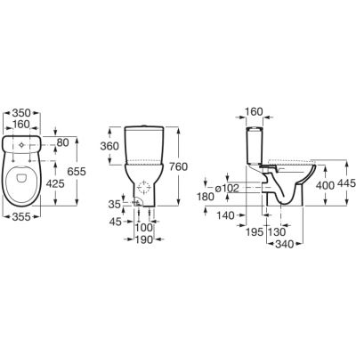 Roca Victoria miska kompakt WC biały A342V03000