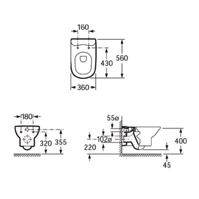 Miska wisząca WC Roca Giralda A346467000