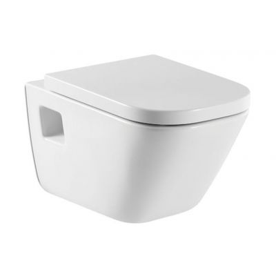 Zestaw Roca Gap miska WC wisząca MaxiClean z deską wolnoopadającą biała (A34647700M, A80148200U)