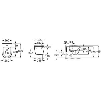 Roca Ona bidet wiszący czarny mat A357685080