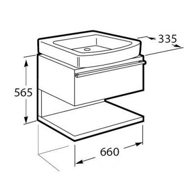 Szafka pod umywalkę z drzwiczkami 66 x 56,5 x 33,5 cm dąb bielony Roca Hall A856431611
