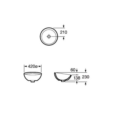 Umywalka nablatowa 42 cm argenta Roca Bol A327876570