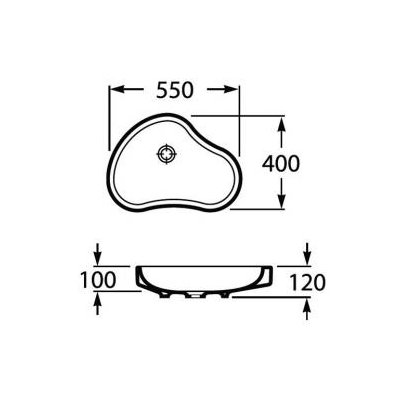 Roca Urbi 8 umywalka 55x40 cm nablatowa A32722A000