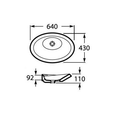 Roca Urbi 6 umywalka 64x43 cm nablatowa owalna A32722B000