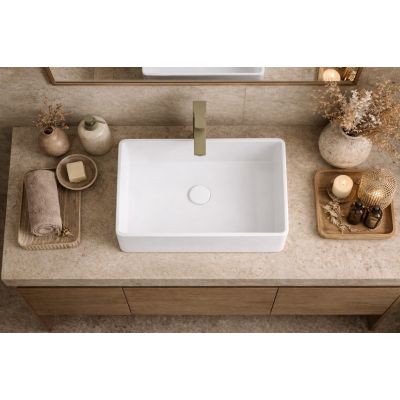 Ruvetti Celina umywalka 48,5x37,5 cm prostokątna nablatowa biała DOL_CE4837