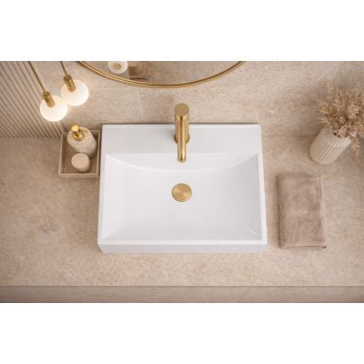 Ruvetti Erna umywalka 60x45 cm prostokątna wpuszczana-nablatowa biała DOL_ER60