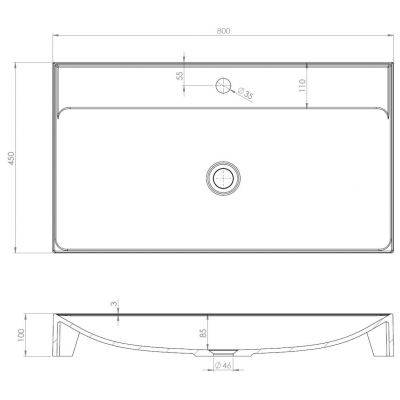 Ruvetti Erna umywalka 80x45 cm prostokątna wpuszczana-nablatowa biała DOL_ER80